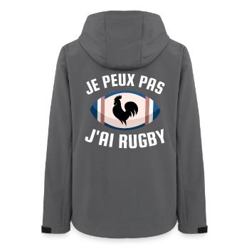 Je peux pas j ai rugby - Veste softshell femme recyclée Stanley/Stella - charbon - Dos - AI Model Female 172 light (172cm)