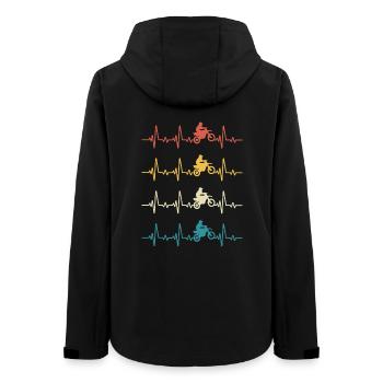 Dirt Bike Rider Motocross Heartbeat Dirt Biking - Women’s Recycled Softshell Jacket by Stanley/Stella - black - Back - AI Model Female 172 light (172cm)