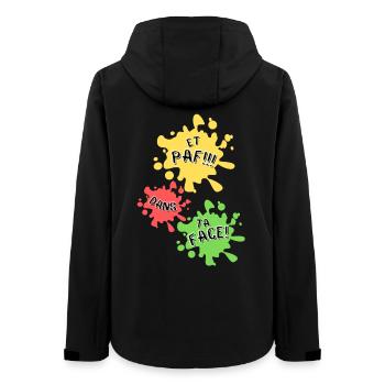 Boom, in your face! - Women’s Recycled Softshell Jacket by Stanley/Stella - black - Back - AI Model Female 172 light (172cm)