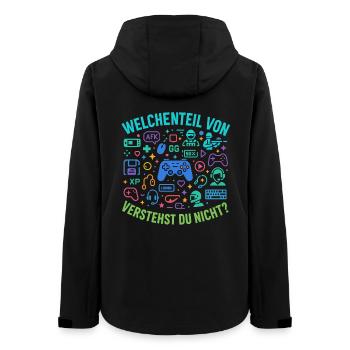 Gamer Saying Shirt, Gamer Gift - Women’s Recycled Softshell Jacket by Stanley/Stella - black - Back - AI Model Female 172 light (172cm)
