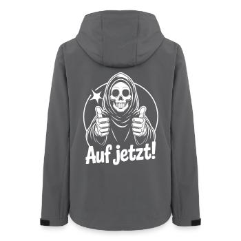 Grim Reaper Thumbs Up Now - Women’s Recycled Softshell Jacket by Stanley/Stella - anthracite - Back - AI Model Female 172 light (172cm)