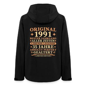 Original 1991 Baujahr 35. Geburtstag Geschenk - Frauen Recycelte Softshelljacke von Stanley/Stella - Schwarz - Hinten - AI Model Female 172 light (172cm)