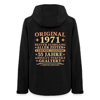 Original 1971 Baujahr 55. Geburtstag Geschenk - Frauen Recycelte Softshelljacke von Stanley/Stella - Schwarz - Hinten - AI Model Female 172 light (172cm)