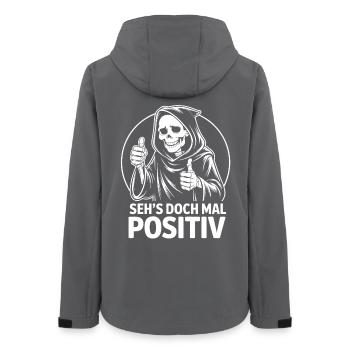 Pros: Grim Reaper - Women’s Recycled Softshell Jacket by Stanley/Stella - anthracite - Back - AI Model Female 172 light (172cm)