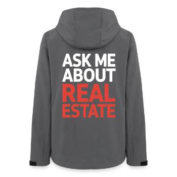 Ask me about real estate - Women’s Recycled Softshell Jacket by Stanley/Stella - anthracite - Back - AI Model Female 172 light (172cm)