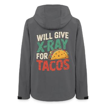 Taco Xray Spruch - Frauen Recycelte Softshelljacke von Stanley/Stella - Anthrazit - Hinten - AI Model Female 172 light (172cm)