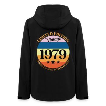 1979 Vintage Geburtstagsgeschenk 79 - Frauen Recycelte Softshelljacke von Stanley/Stella - Schwarz - Hinten - AI Model Female 172 light (172cm)