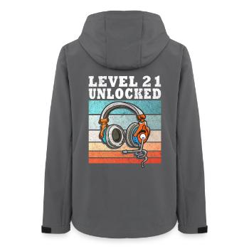Level 21 Unlocked Kopfhörer - Frauen Recycelte Softshelljacke von Stanley/Stella - Anthrazit - Hinten - AI Model Female 172 light (172cm)