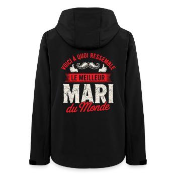 Le Meilleur Mari Du Monde Message pour son mari - Veste softshell femme recyclée Stanley/Stella - noir - Dos - AI Model Female 172 light (172cm)