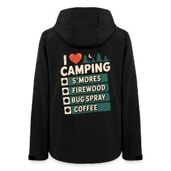 Ich liebe Camping Smores Brennholz-Insektenspray Kaffee - Frauen Recycelte Softshelljacke von Stanley/Stella - Schwarz - Hinten - AI Model Female 172 light (172cm)