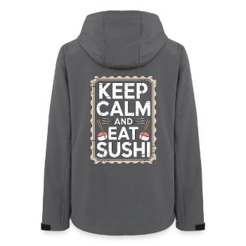 Sushi Keep Calm And Eat Sushi Japanese Food Lover - Frauen Recycelte Softshelljacke von Stanley/Stella - Anthrazit - Hinten - AI Model Female 172 light (172cm)