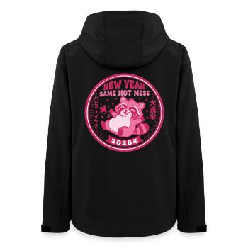 New Year Same Hot Mess 2026 Celebration - Women’s Recycled Softshell Jacket by Stanley/Stella - black - Back - AI Model Female 172 light (172cm)