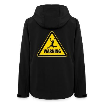 Warning Basketball Sportler Warnschild - Frauen Recycelte Softshelljacke von Stanley/Stella - Schwarz - Hinten - AI Model Female 172 light (172cm)