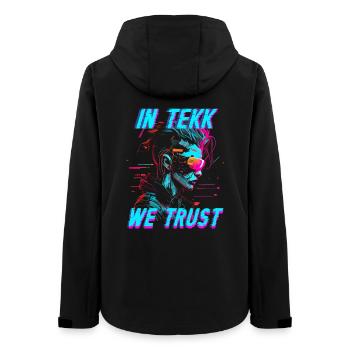 Hardtekk Tekke Ostdeutschland In Tekk We Trust - Frauen Recycelte Softshelljacke von Stanley/Stella - Schwarz - Hinten - AI Model Female 172 light (172cm)