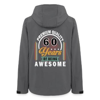60 years of Awesome - Women’s Recycled Softshell Jacket by Stanley/Stella - anthracite - Back - AI Model Female 172 light (172cm)