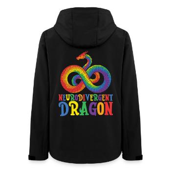 Sensibilisation à l’autisme du Dragon Neurodivergent - Veste softshell femme recyclée Stanley/Stella - noir - Dos - AI Model Female 172 light (172cm)