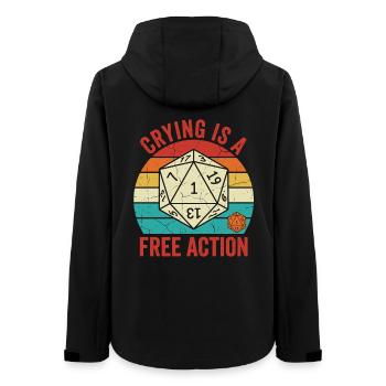 Crying is a Free Action – TTRPG Gamer Design - Frauen Recycelte Softshelljacke von Stanley/Stella - Schwarz - Hinten - AI Model Female 172 light (172cm)
