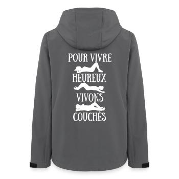 To live happily let's live in bed - Women’s Recycled Softshell Jacket by Stanley/Stella - anthracite - Back - AI Model Female 172 light (172cm)