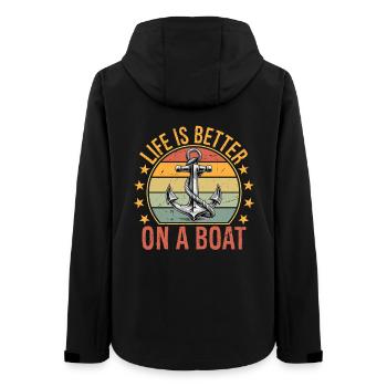 Funny Sailing Boating Sailor Boat Life is Better - Frauen Recycelte Softshelljacke von Stanley/Stella - Schwarz - Hinten - AI Model Female 172 light (172cm)