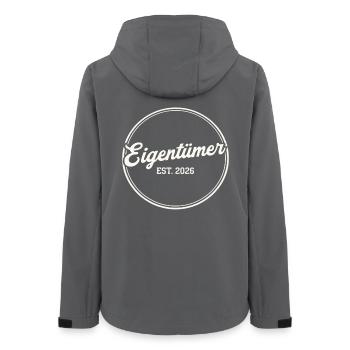 Eigentümer Est. 2026 – Stolzer Besitzer Retro - Frauen Recycelte Softshelljacke von Stanley/Stella - Anthrazit - Hinten - AI Model Female 172 light (172cm)