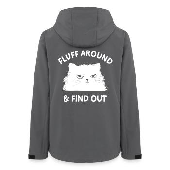 Fluff around & find out funny cat - Women’s Recycled Softshell Jacket by Stanley/Stella - anthracite - Back - AI Model Female 172 light (172cm)