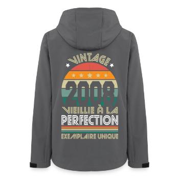 2008 – Vintage – Unique copy - Women’s Recycled Softshell Jacket by Stanley/Stella - anthracite - Back - AI Model Female 172 light (172cm)