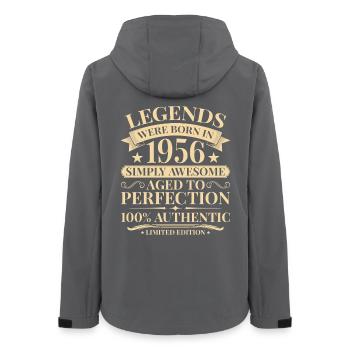 Anniversaire vintage 1956 - Veste softshell femme recyclée Stanley/Stella - charbon - Dos - AI Model Female 172 light (172cm)