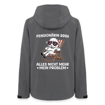 Pensioner 2026 Sheep in a deckchair - Farewell - Women’s Recycled Softshell Jacket by Stanley/Stella - anthracite - Back - AI Model Female 172 light (172cm)