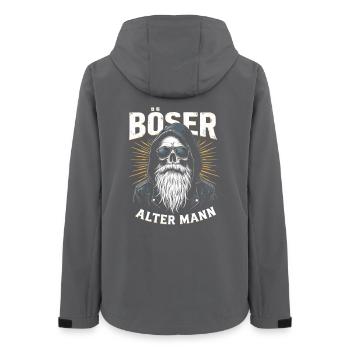 Böser Alter Mann Skull Hoodie - Frauen Recycelte Softshelljacke von Stanley/Stella - Anthrazit - Hinten - AI Model Female 172 light (172cm)
