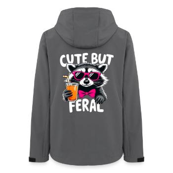 Sweet but Wild Raccoon - Women’s Recycled Softshell Jacket by Stanley/Stella - anthracite - Back - AI Model Female 172 light (172cm)