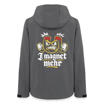 I magnet mehr | Magnet Wortspiel, Schnauze voll - Frauen Recycelte Softshelljacke von Stanley/Stella - Anthrazit - Hinten - AI Model Female 172 light (172cm)