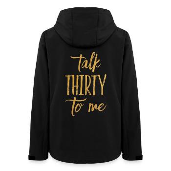 Dirty Thirty Flirty DTF 30. Geburtstag - Frauen Recycelte Softshelljacke von Stanley/Stella - Schwarz - Hinten - AI Model Female 172 light (172cm)