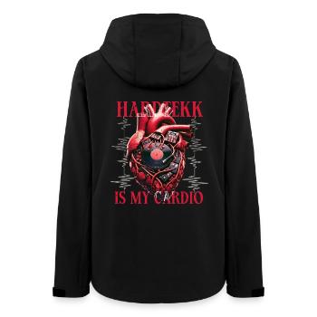 Hardtekk Is My Cardio Tekke Ostdeutschland - Frauen Recycelte Softshelljacke von Stanley/Stella - Schwarz - Hinten - AI Model Female 172 light (172cm)