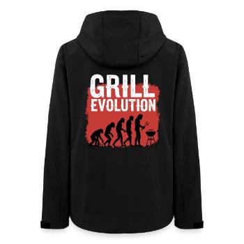 Grill Evolution Lustiger Grillmeister Spruch - Frauen Recycelte Softshelljacke von Stanley/Stella - Schwarz - Hinten - AI Model Female 172 light (172cm)