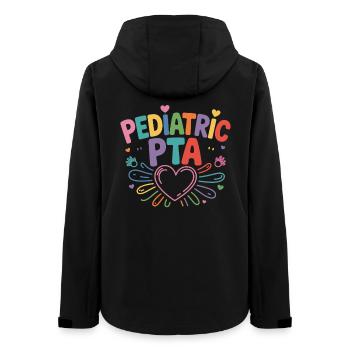 Pediatric PTA Regenbogen Herz - Frauen Recycelte Softshelljacke von Stanley/Stella - Schwarz - Hinten - AI Model Female 172 light (172cm)