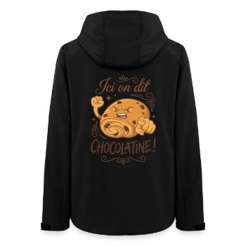 Hier sagen wir Chocolatine! - Frauen Recycelte Softshelljacke von Stanley/Stella - Schwarz - Hinten - AI Model Female 172 light (172cm)