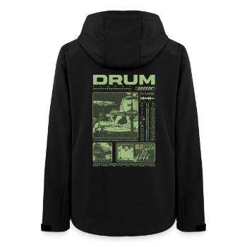 Rock Drummer Drum Player Streetwear - Women’s Recycled Softshell Jacket by Stanley/Stella - black - Back - AI Model Female 172 light (172cm)