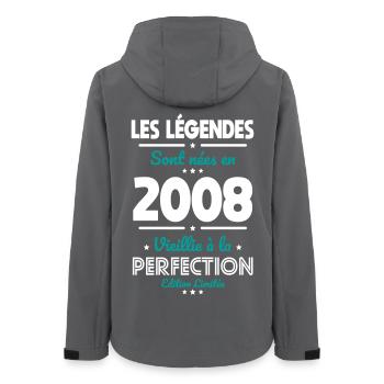 2008 – Legends – Perfekt gereift - Frauen Recycelte Softshelljacke von Stanley/Stella - Anthrazit - Hinten - AI Model Female 172 light (172cm)