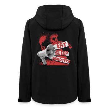 Hardtekk Tekke Ostdeutschland - Frauen Recycelte Softshelljacke von Stanley/Stella - Schwarz - Hinten - AI Model Female 172 light (172cm)