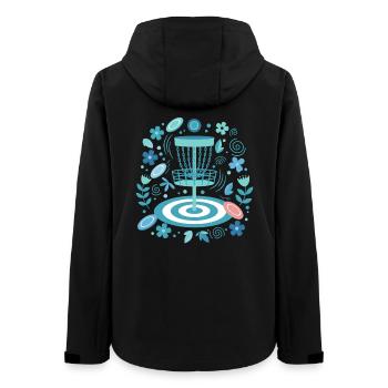 Disc Golf Korb Blumen fliegender Disc Golf Spaß - Frauen Recycelte Softshelljacke von Stanley/Stella - Schwarz - Hinten - AI Model Female 172 light (172cm)