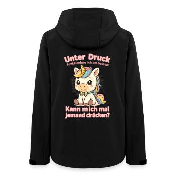 Unter Druck Einhorn - Frauen Recycelte Softshelljacke von Stanley/Stella - Schwarz - Hinten - AI Model Female 172 light (172cm)