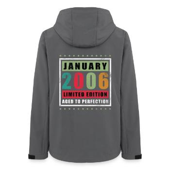 20th Birthday Vintage January Vintage 2006 - Women’s Recycled Softshell Jacket by Stanley/Stella - anthracite - Back - AI Model Female 172 light (172cm)