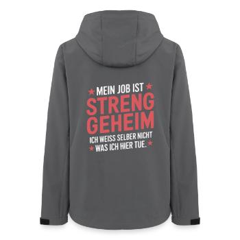 Job Secret Shirt Funny Office Humor - Women’s Recycled Softshell Jacket by Stanley/Stella - anthracite - Back - AI Model Female 172 light (172cm)
