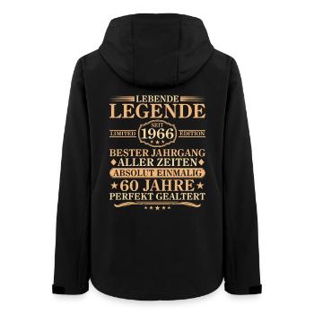 Birthday born in 1966 60 years - Women’s Recycled Softshell Jacket by Stanley/Stella - black - Back - AI Model Female 172 light (172cm)