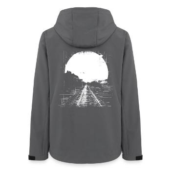 Dessin ferroviaire - Veste softshell femme recyclée Stanley/Stella - charbon - Dos - AI Model Female 172 light (172cm)