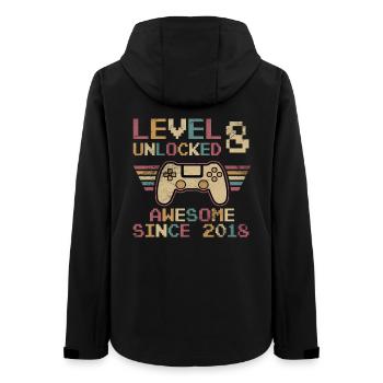 Level 8 Freigeschaltet 8 Geburtstag Junge Mädchen - Frauen Recycelte Softshelljacke von Stanley/Stella - Schwarz - Hinten - AI Model Female 172 light (172cm)