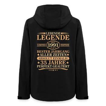 Geburtstag Jahrgang 1991 geboren 35 Jahre - Frauen Recycelte Softshelljacke von Stanley/Stella - Schwarz - Hinten - AI Model Female 172 light (172cm)