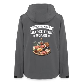 Plateau de charcuterie, viande, fromage, nourriture pour les amateurs de fromage - Veste softshell femme recyclée Stanley/Stella - charbon - Dos - AI Model Female 172 light (172cm)