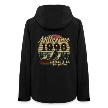Jahrgang 1996 - Frauen Recycelte Softshelljacke von Stanley/Stella - Schwarz - Hinten - AI Model Female 172 light (172cm)