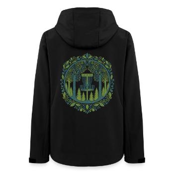 Panier de disc golf dans l’art de la scène boisée - Veste softshell femme recyclée Stanley/Stella - noir - Dos - AI Model Female 172 light (172cm)